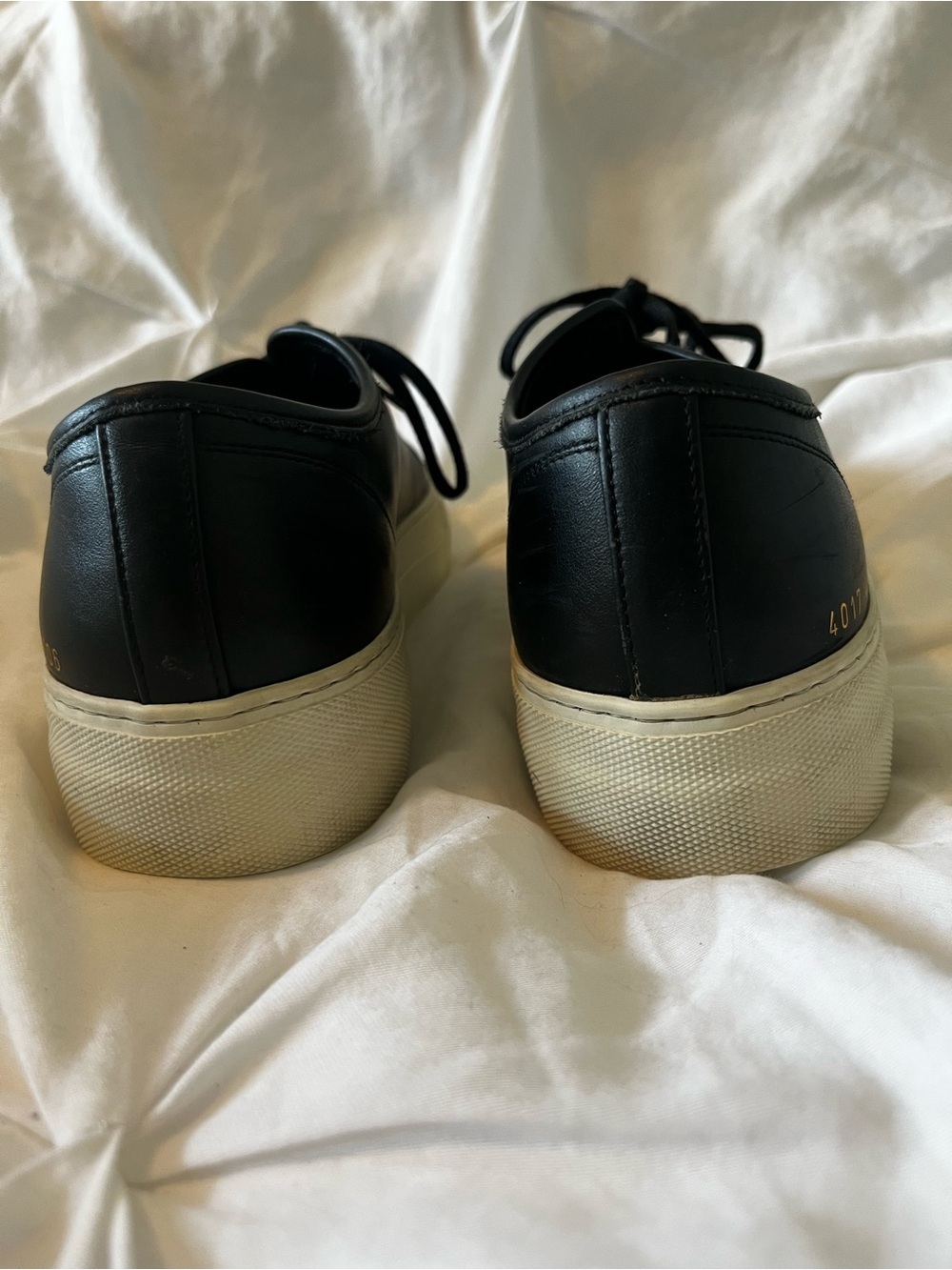 Common Projects Tournament Low Black Leather Sneakers | Box & Dust Bag | Size 40 - Picture 5 of 13